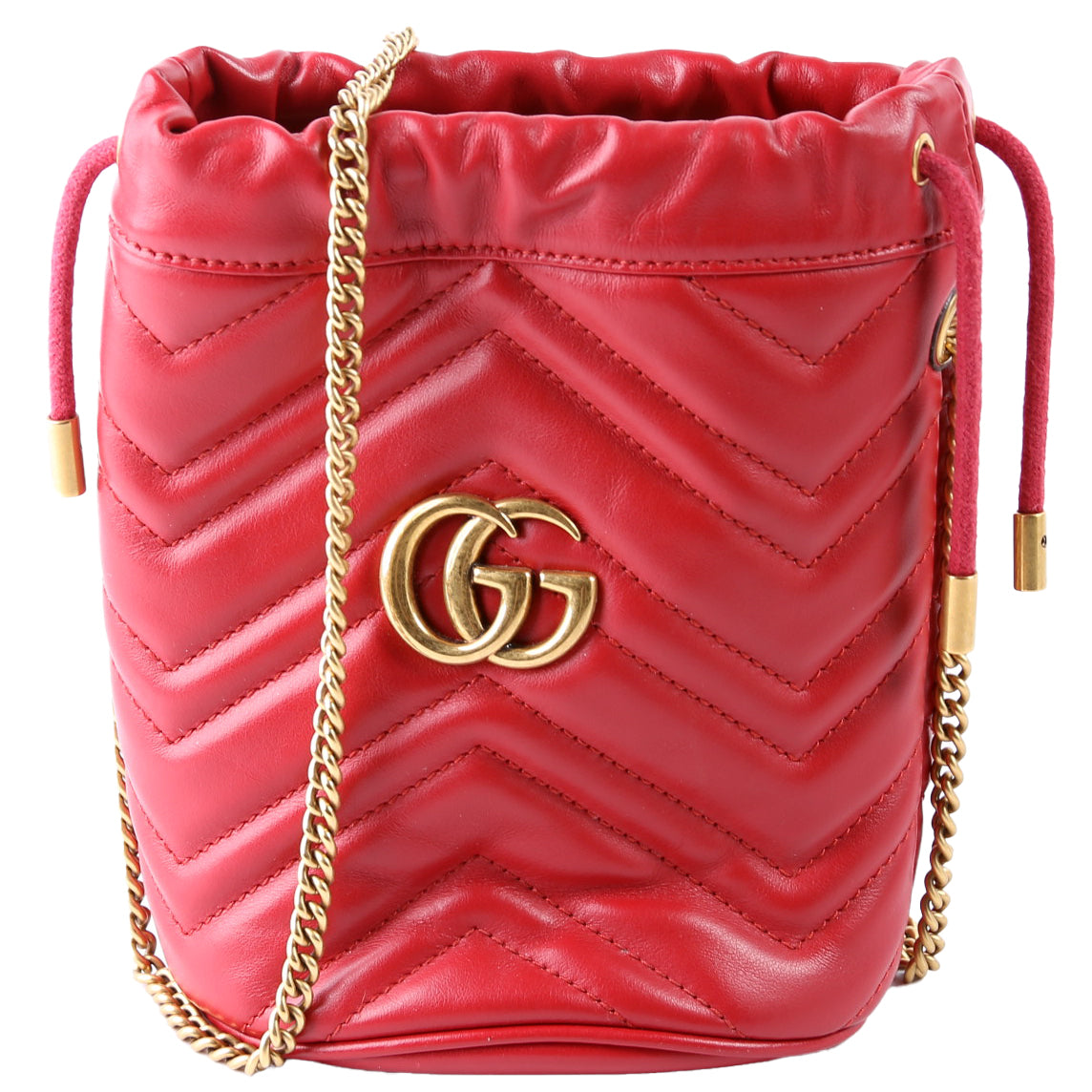 Gucci Marmont Red Mini Bucket Bag Red 1