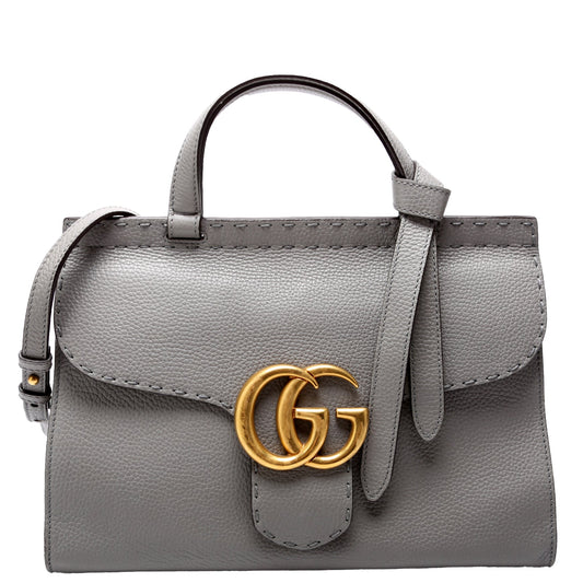 Gucci Marmont Grey Small Top Handle Travel Bag