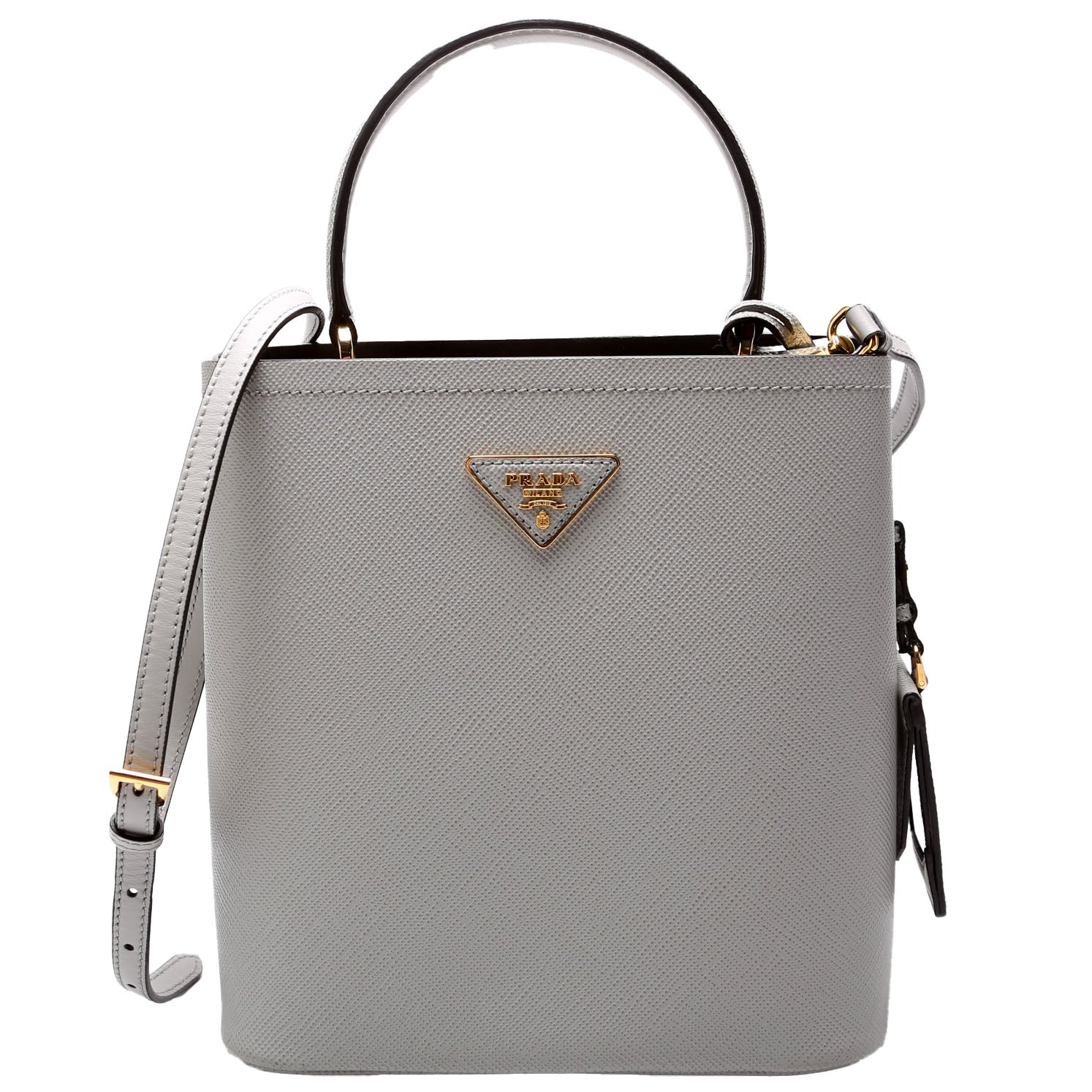 Prada Saffiano Cuir Panier Grey Bag Medium Travel Bag