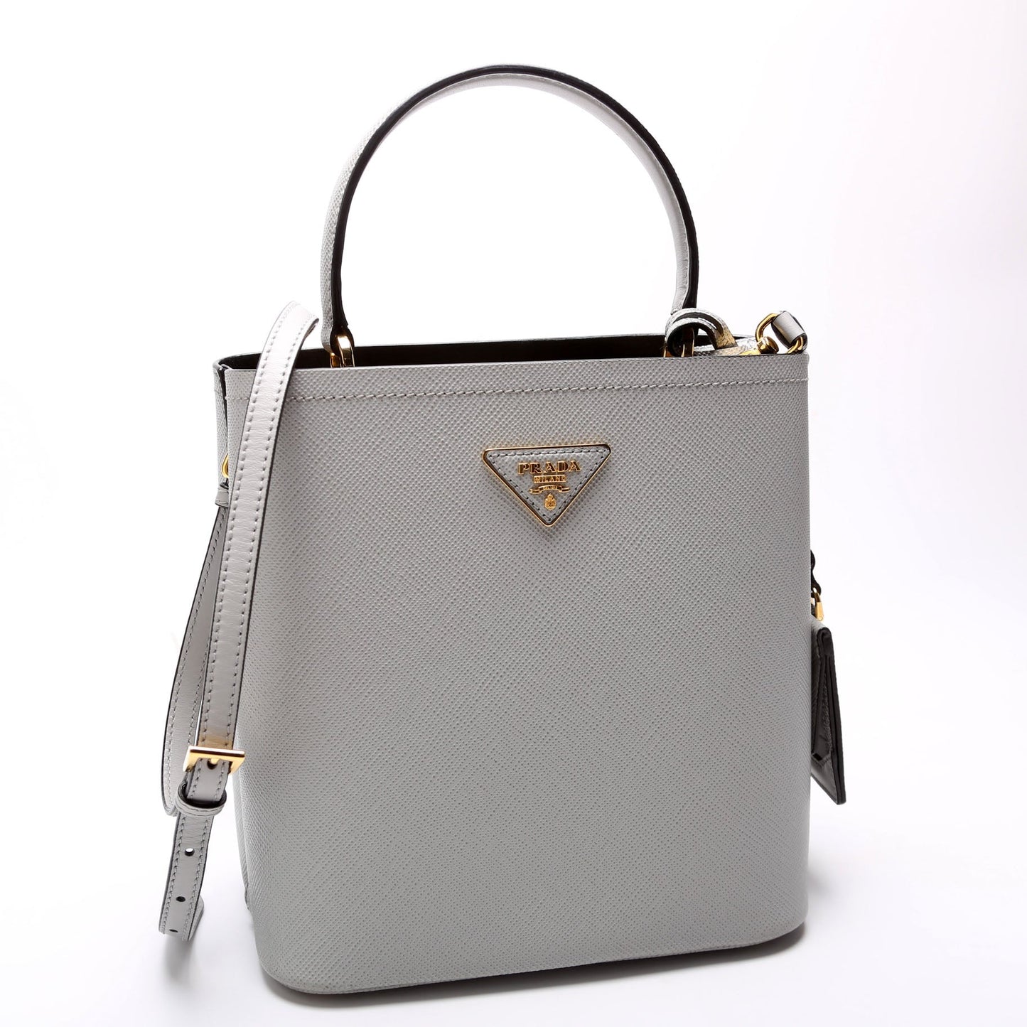 Prada Saffiano Cuir Panier Grey Bag Medium Travel Bag