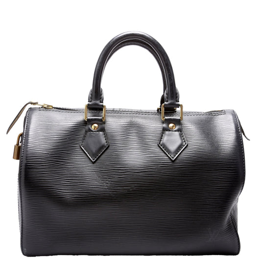 Louis Vuitton Speedy 25 Black Epi Handbag