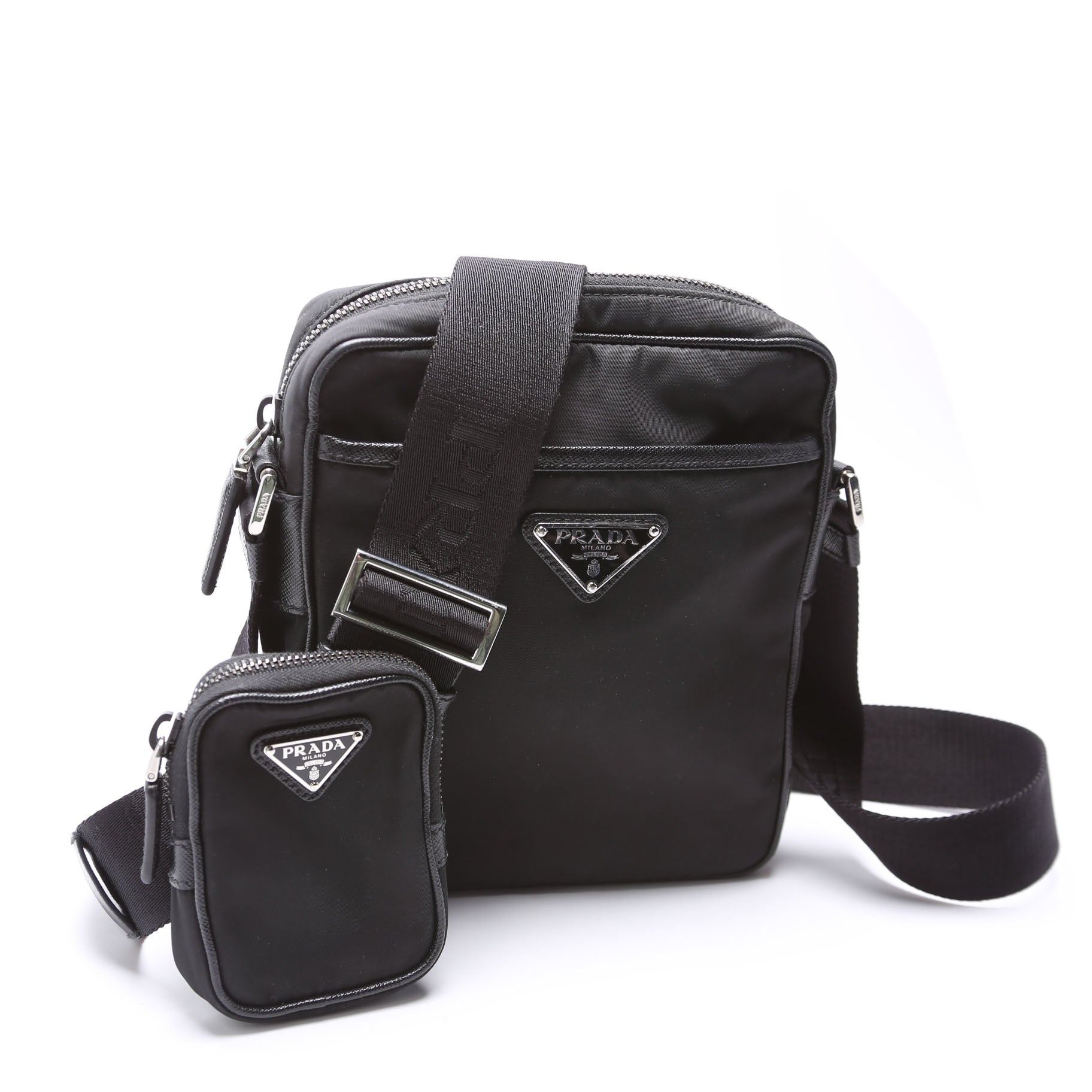 Prada Re Saffiano Shoulder Bag Leather Nylon