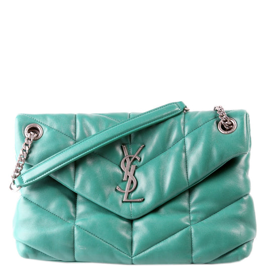 YSL Saint Laurent Saint Laurent Puffer Lambskin Bag Quilted Green Travel Bag