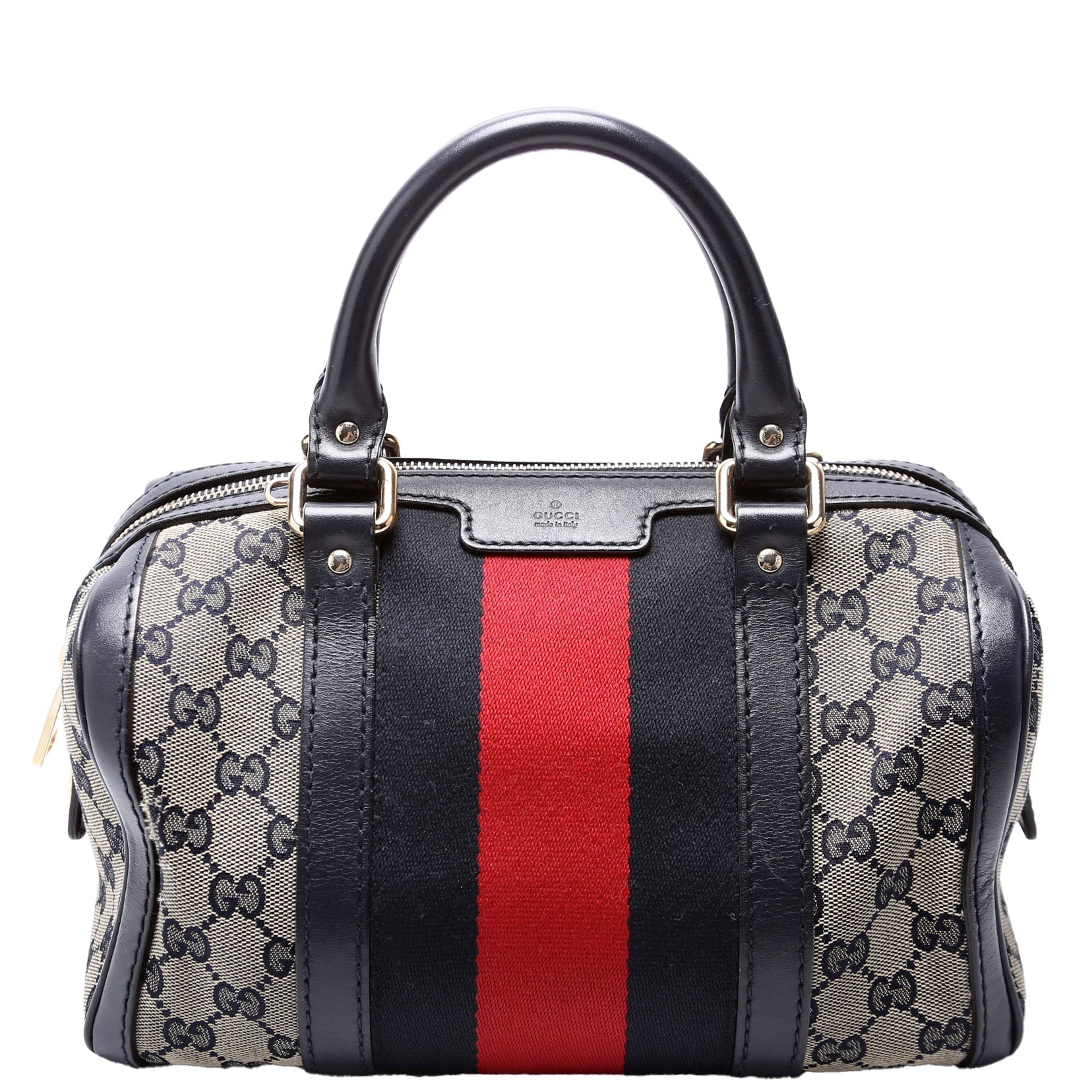 Gucci GG Boston Canvas Navy Small Travel Bag