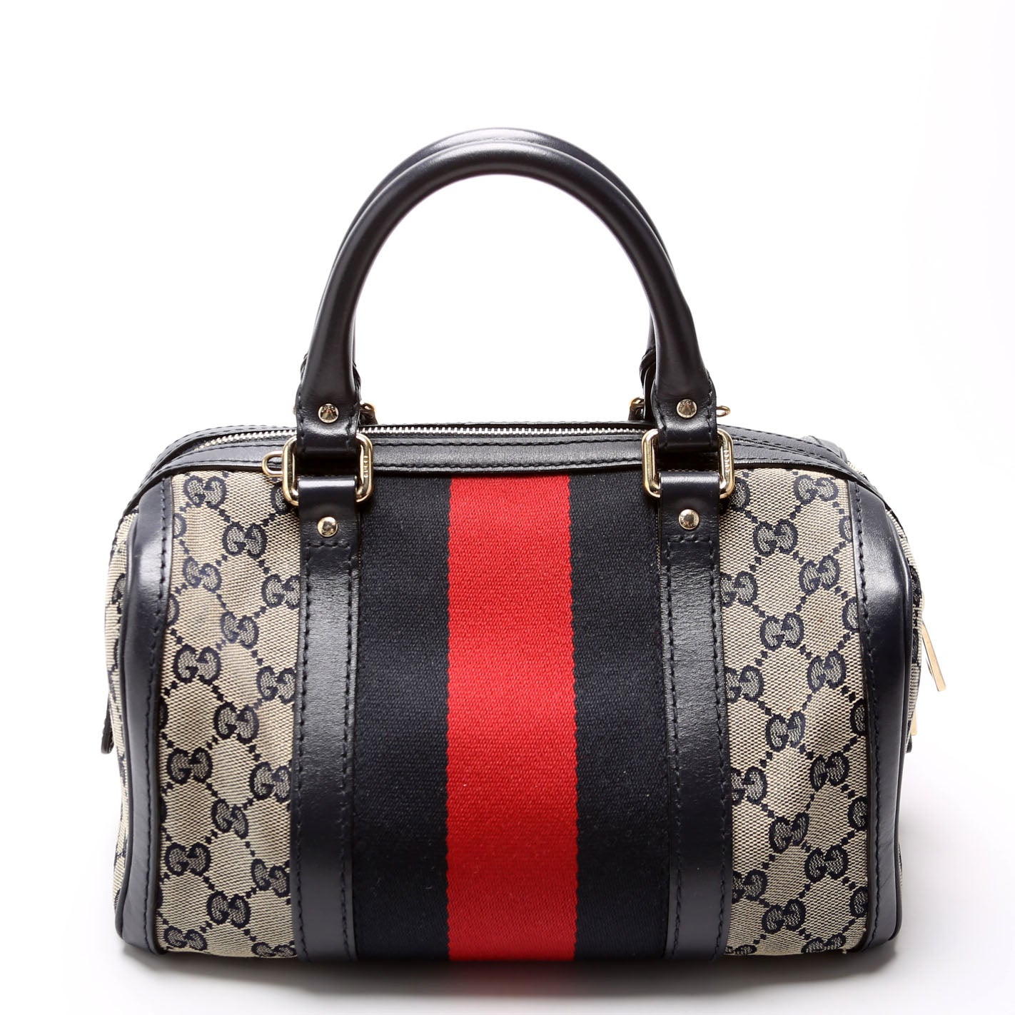 Gucci GG Boston Canvas Navy Small Travel Bag