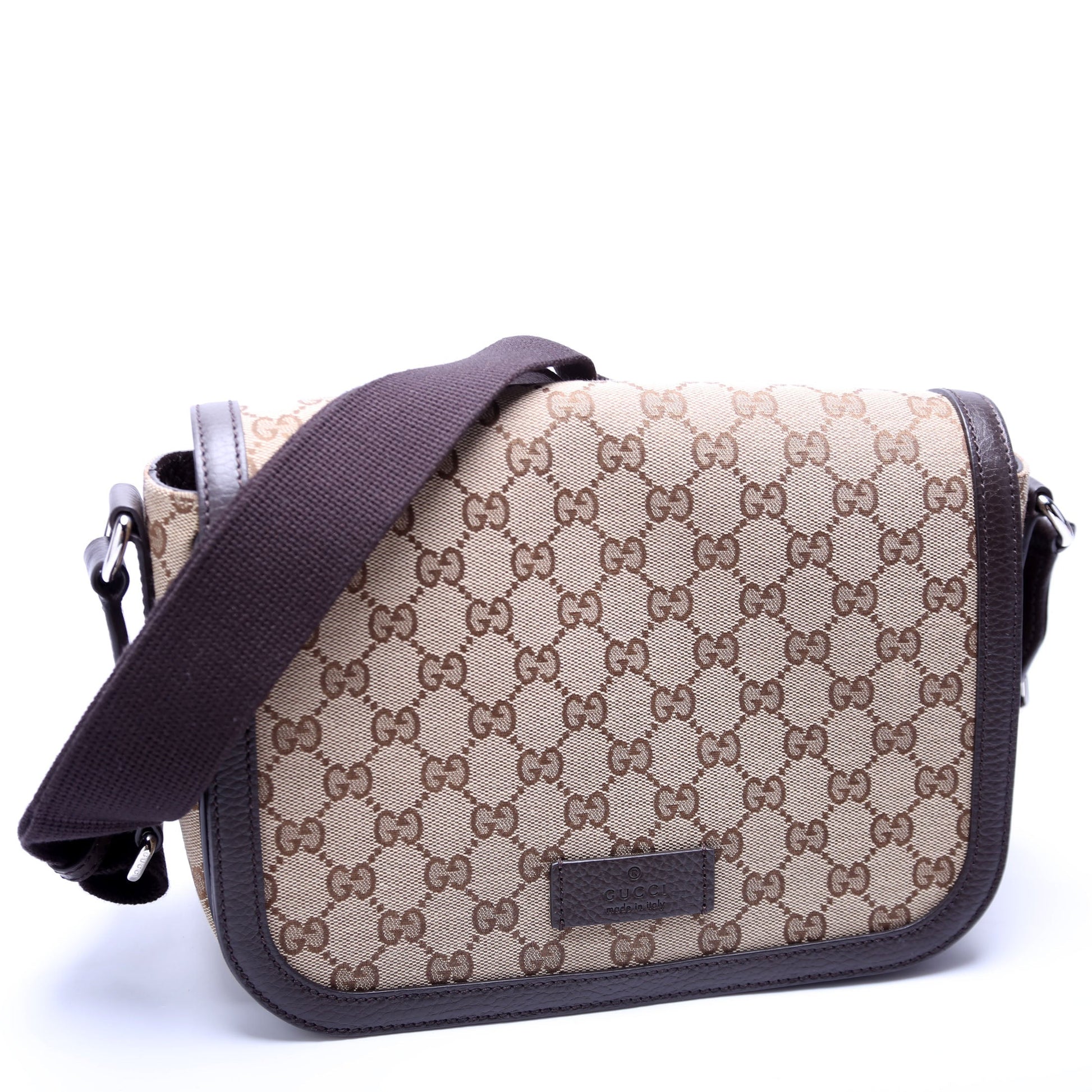 Gucci GG Messenger Canvas Brown Messenger Bag