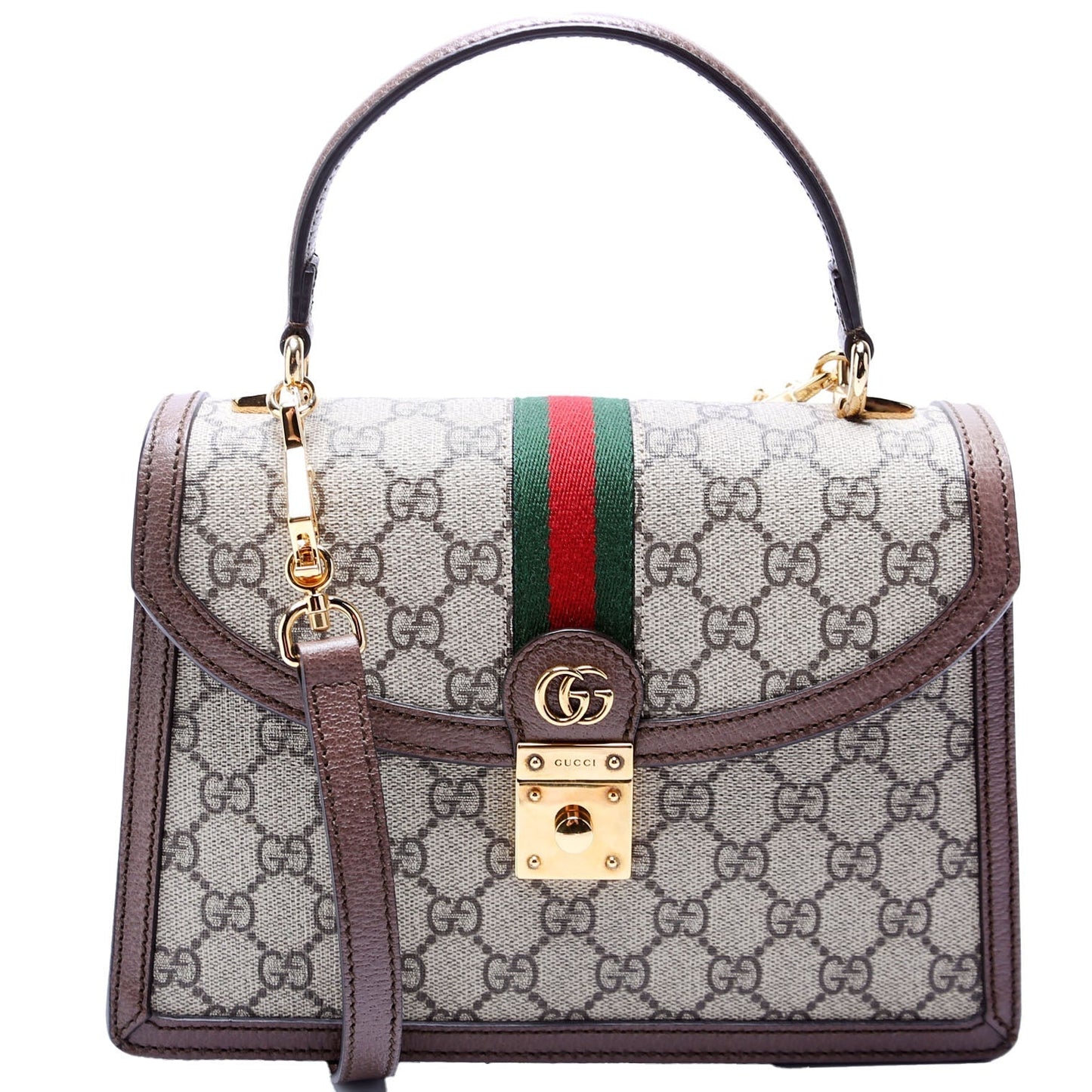 Gucci GG Supreme Ophidia Brown Small Top Handle Travel Bag
