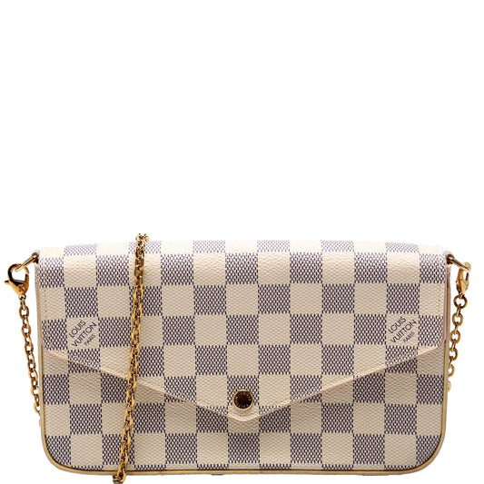 Louis Vuitton Pochette Felicie Azur Damier Clutch Bag Azur 8