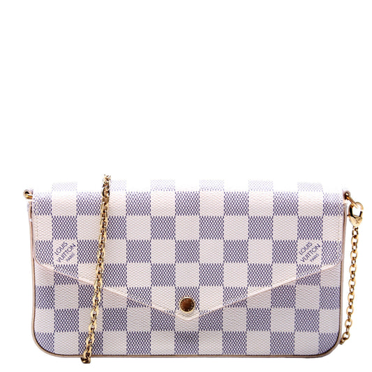 Louis Vuitton Pochette Felicie Azur Damier Clutch Bag Azur 17
