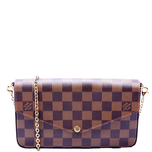 Louis Vuitton Pochette Felicie Ebene Damier Clutch Bag Ebene 12