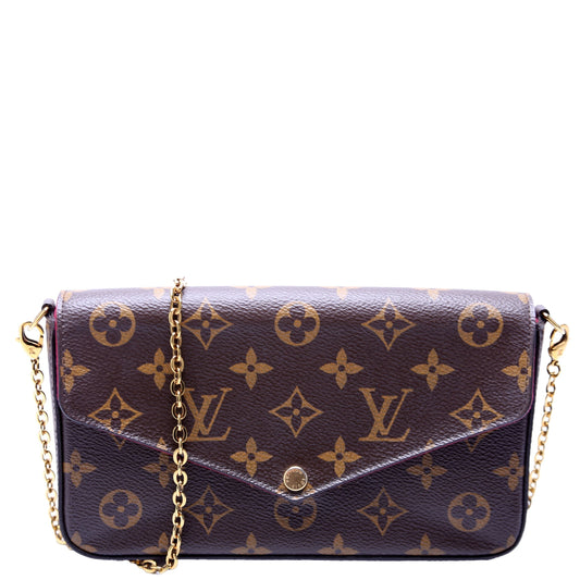 Louis Vuitton Pochette Felicie Berry Monogram Clutch Bag Berry 8