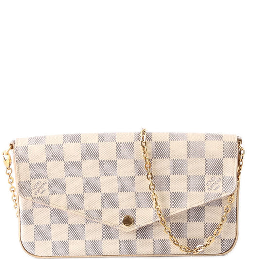 Louis Vuitton Pochette Felicie Azur Damier Clutch Bag Azur 12