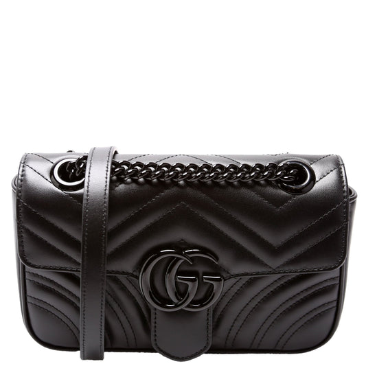 Gucci Marmont Leather Mini Flap Shoulder Bag Flap 3