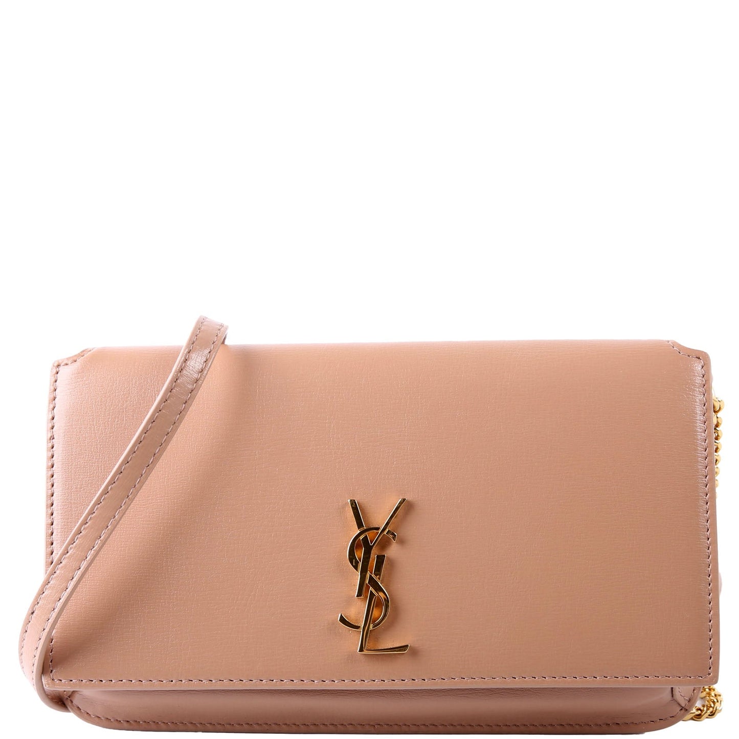 YSL Saint Laurent Saint Laurent Cassandra Phone Holder With Strap Tan Travel Bag