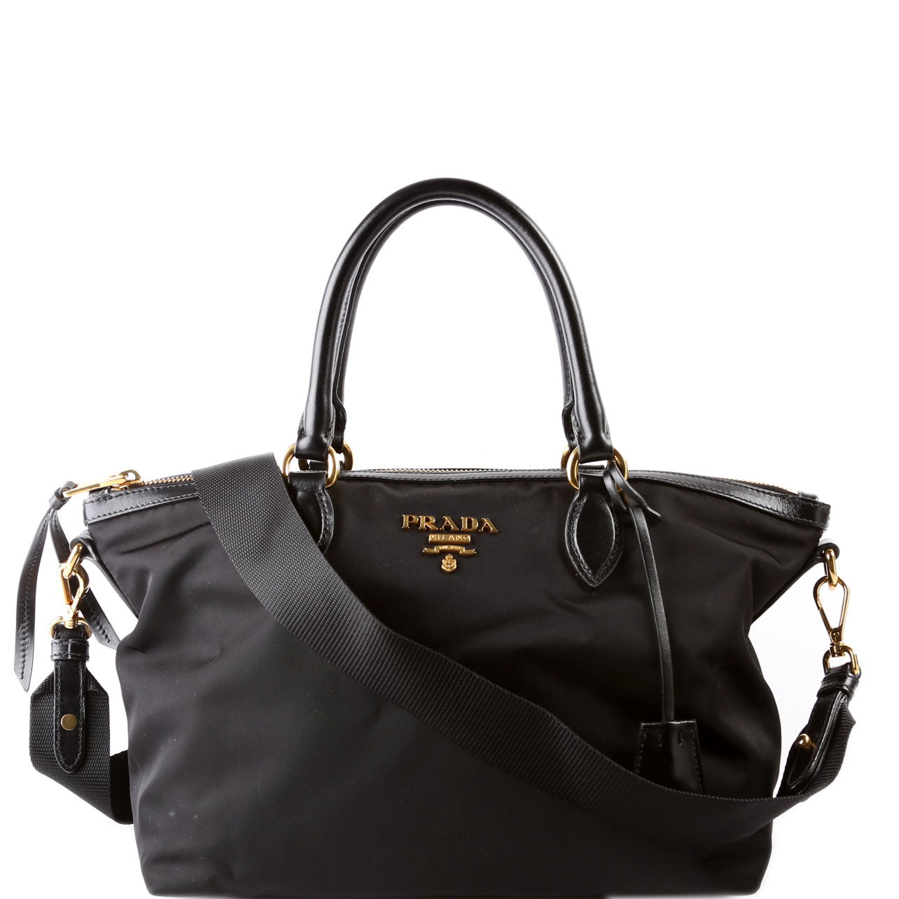 Prada Satchel Bag Nylon Black Travel Bag