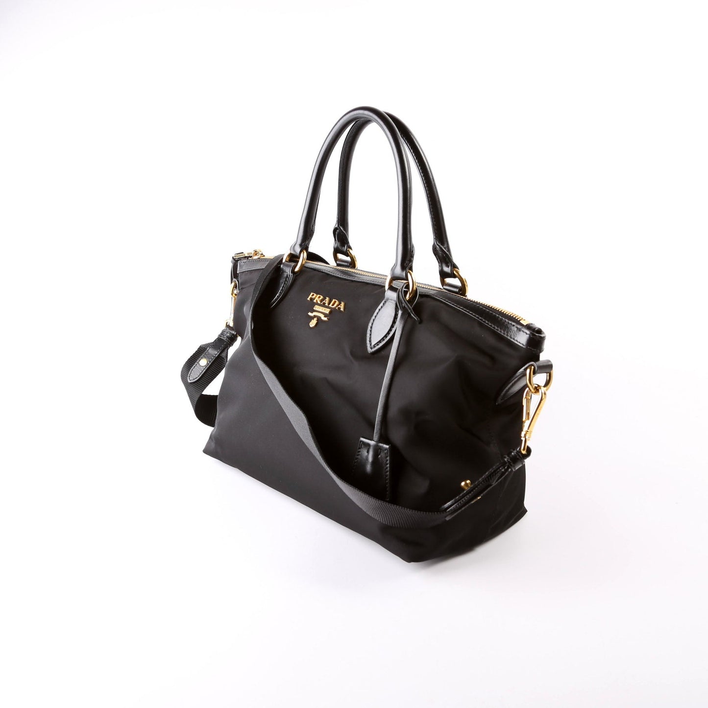 Prada Satchel Bag Nylon Black Travel Bag