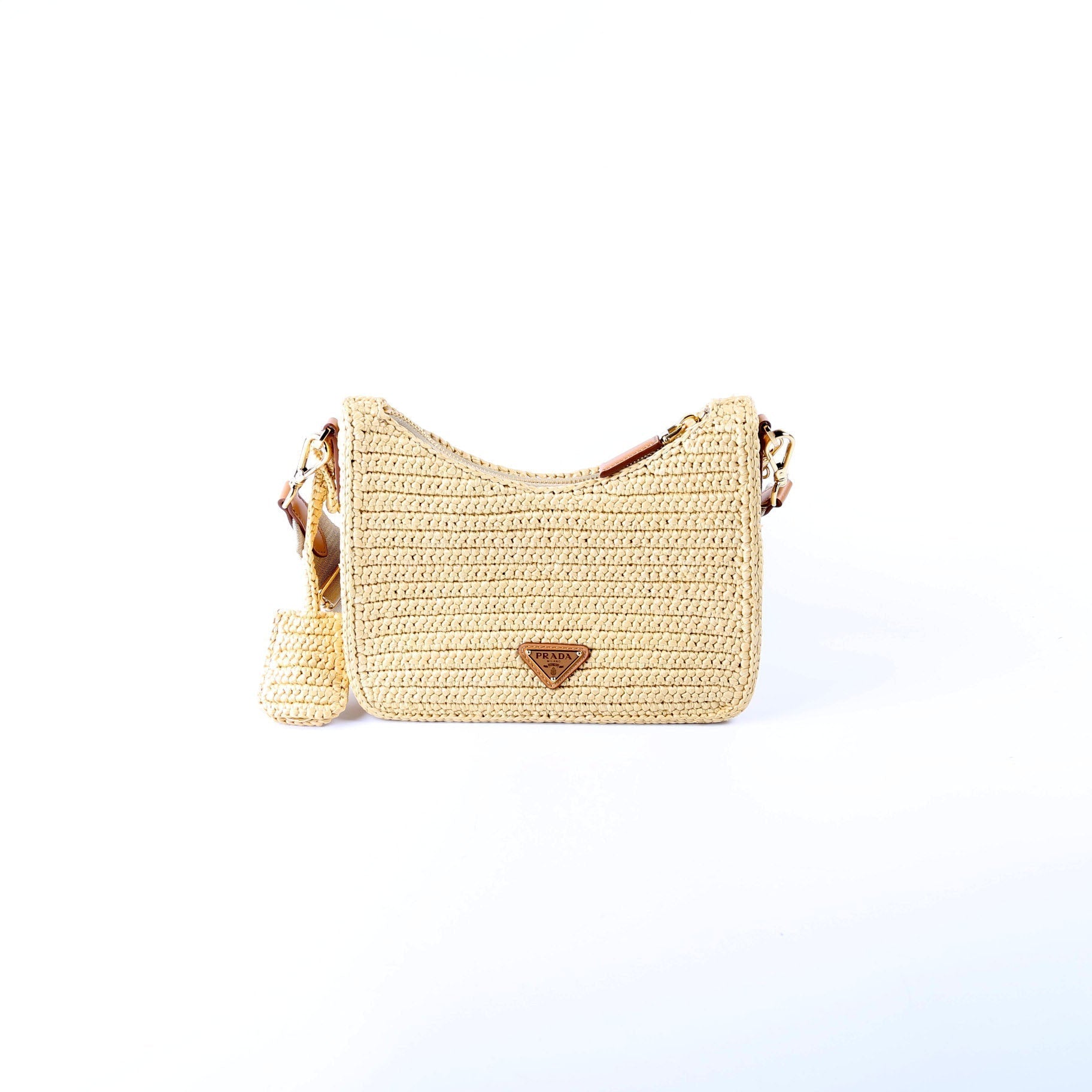 Prada Re Edition Crochet Bag Tan Mini Travel Bag