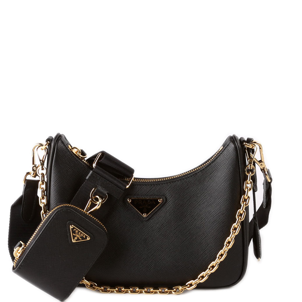 Prada Saffiano Re Edition Bag Black Travel Bag