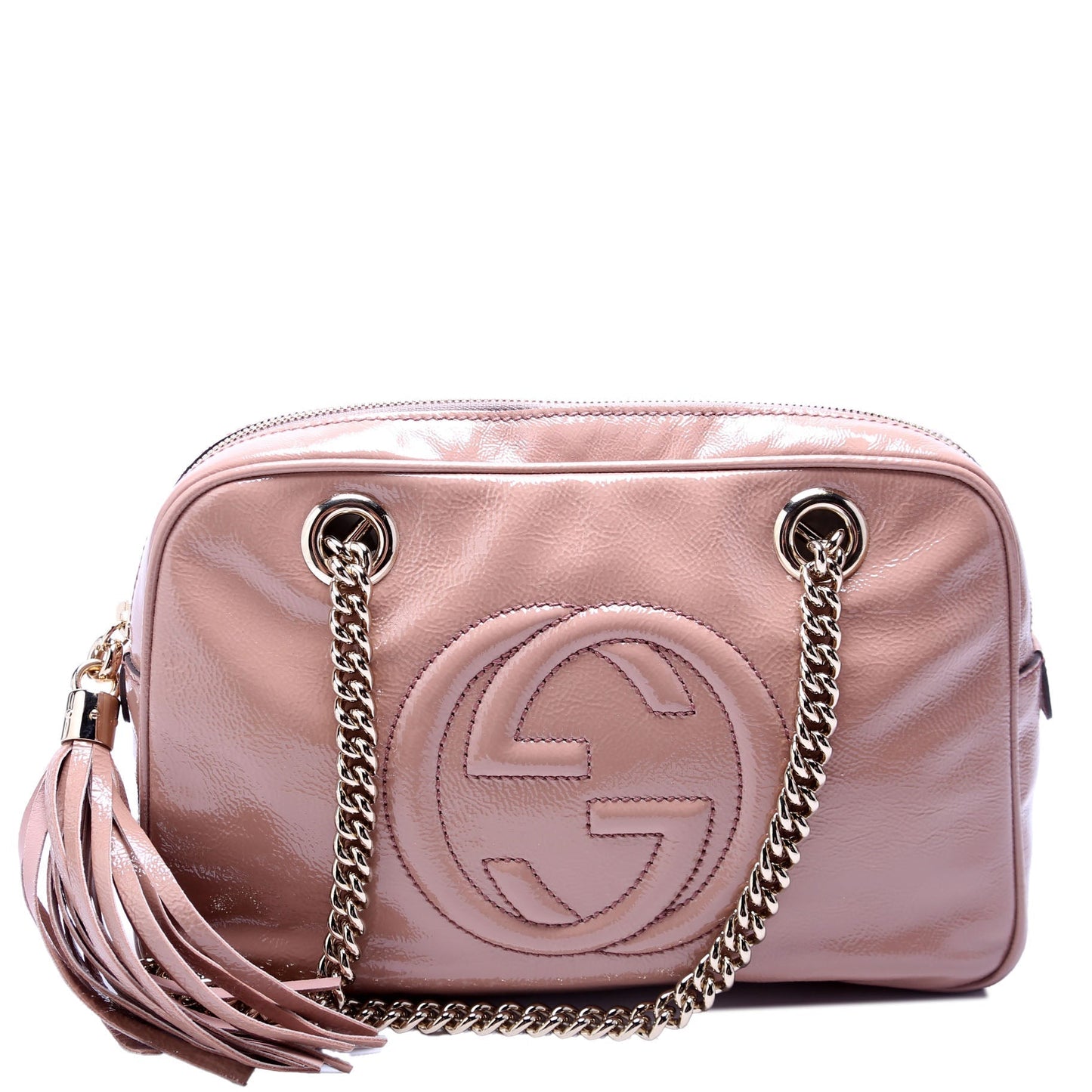 Gucci Soho Nude Patent Chain Shoulder Bag