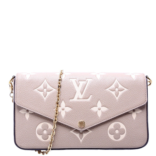 Louis Vuitton Pochette Felicie Bicolor Turtle Dove Empreinte Clutch Bag