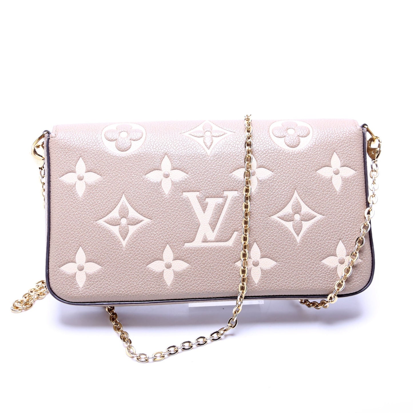 Louis Vuitton Pochette Felicie Bicolor Turtle Dove Empreinte Clutch Bag