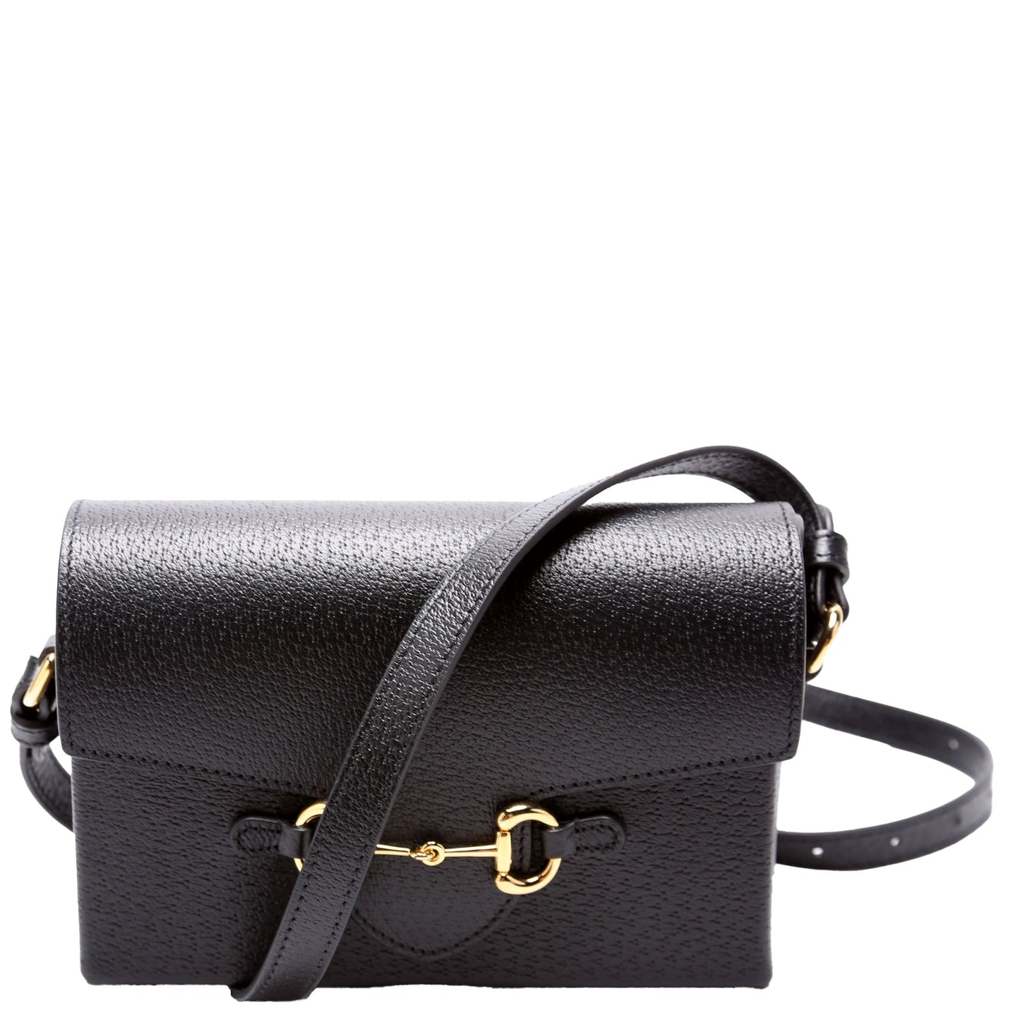 Gucci Horsebit Calfskin Black Shoulder Bag