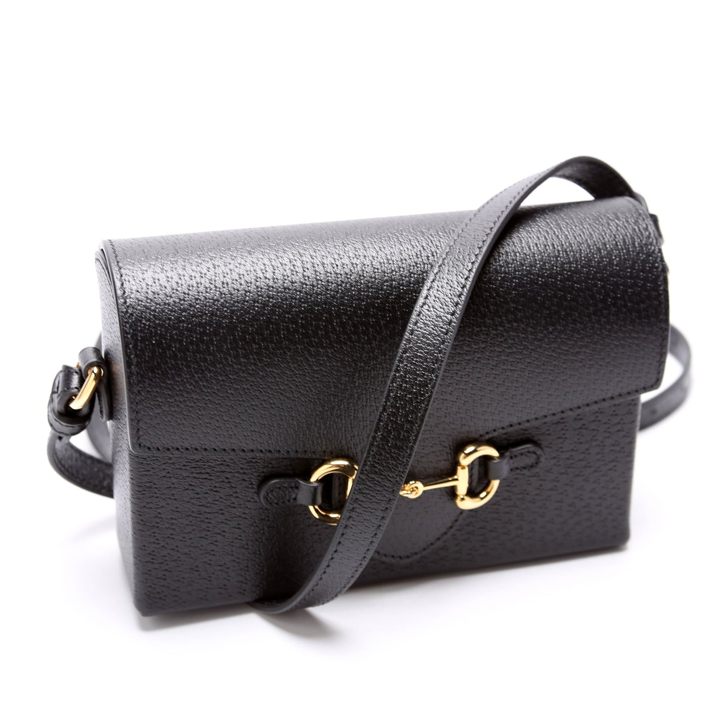 Gucci Horsebit Calfskin Black Shoulder Bag