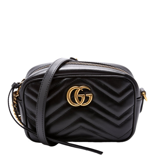 Gucci Marmont Camera Black Mini Travel Bag Black 1