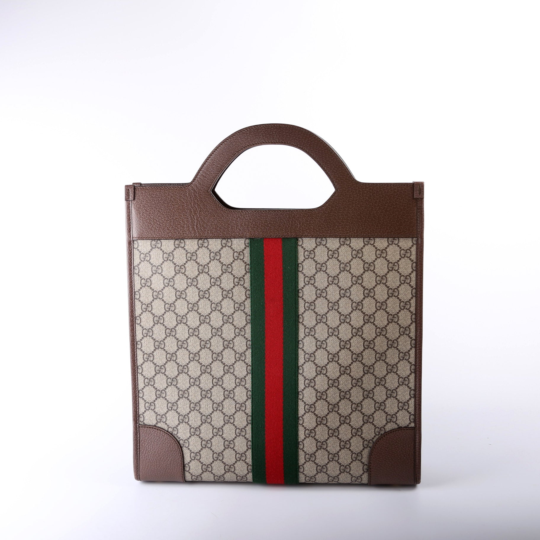 Gucci GG Supreme Ophidia Brown Medium Top Handle Tote Bag