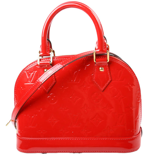 Louis Vuitton Alma BB Vernis Red Handbag Red 2