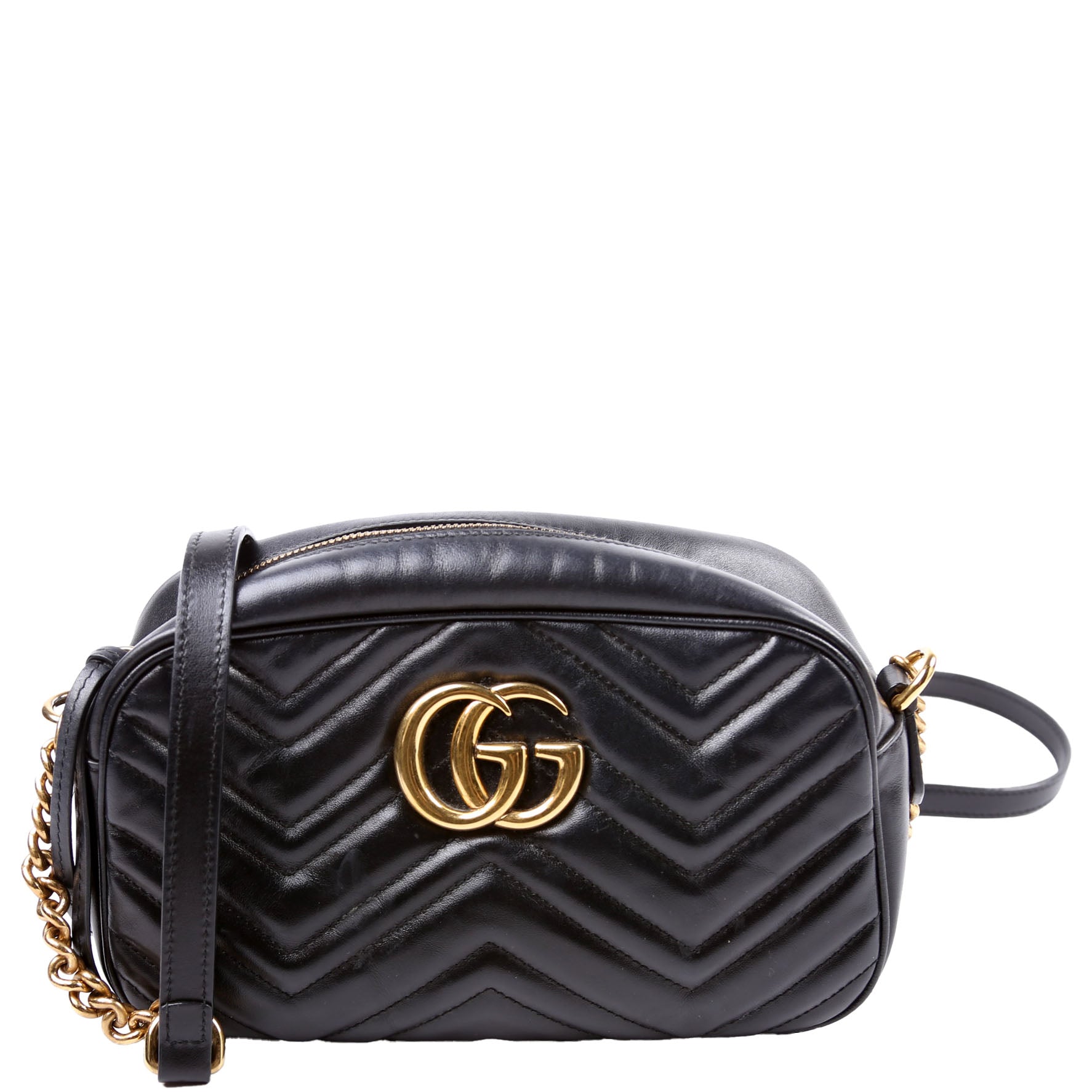 Gucci Marmont Camera Leather Black Small Travel Bag Black 6