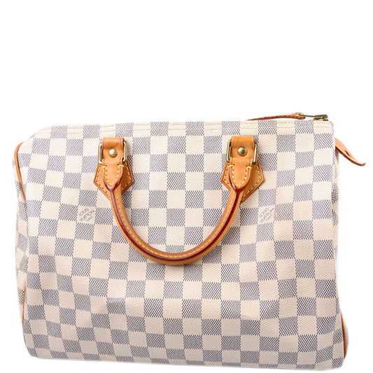 Louis Vuitton Speedy 30 Azur Damier Handbag Azur 49