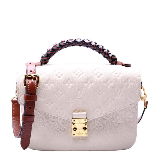 Louis Vuitton Pochette Metis Braided Cream Empreinte Clutch Bag
