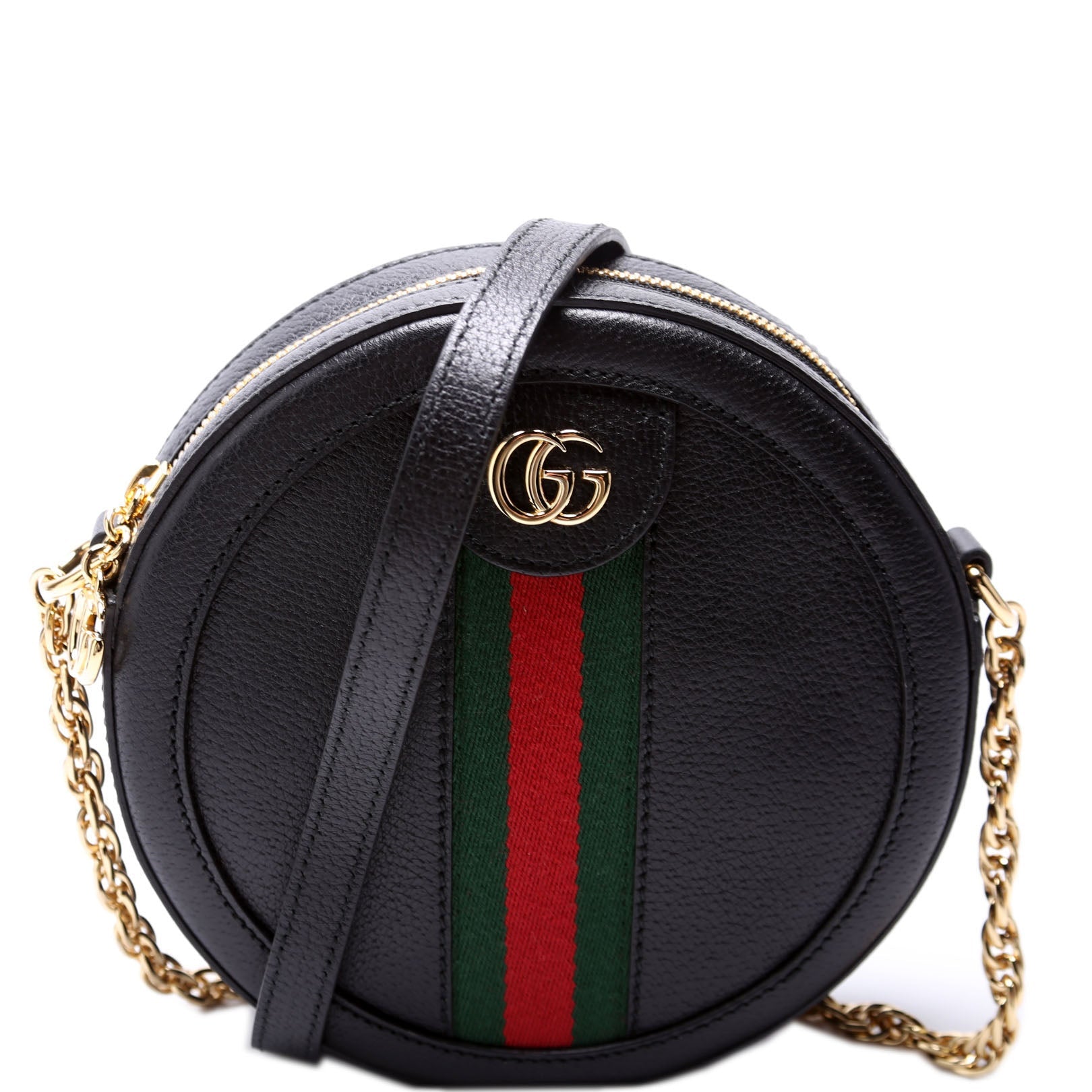 Gucci Ophidia Round Leather Black Small Crossbody Bag