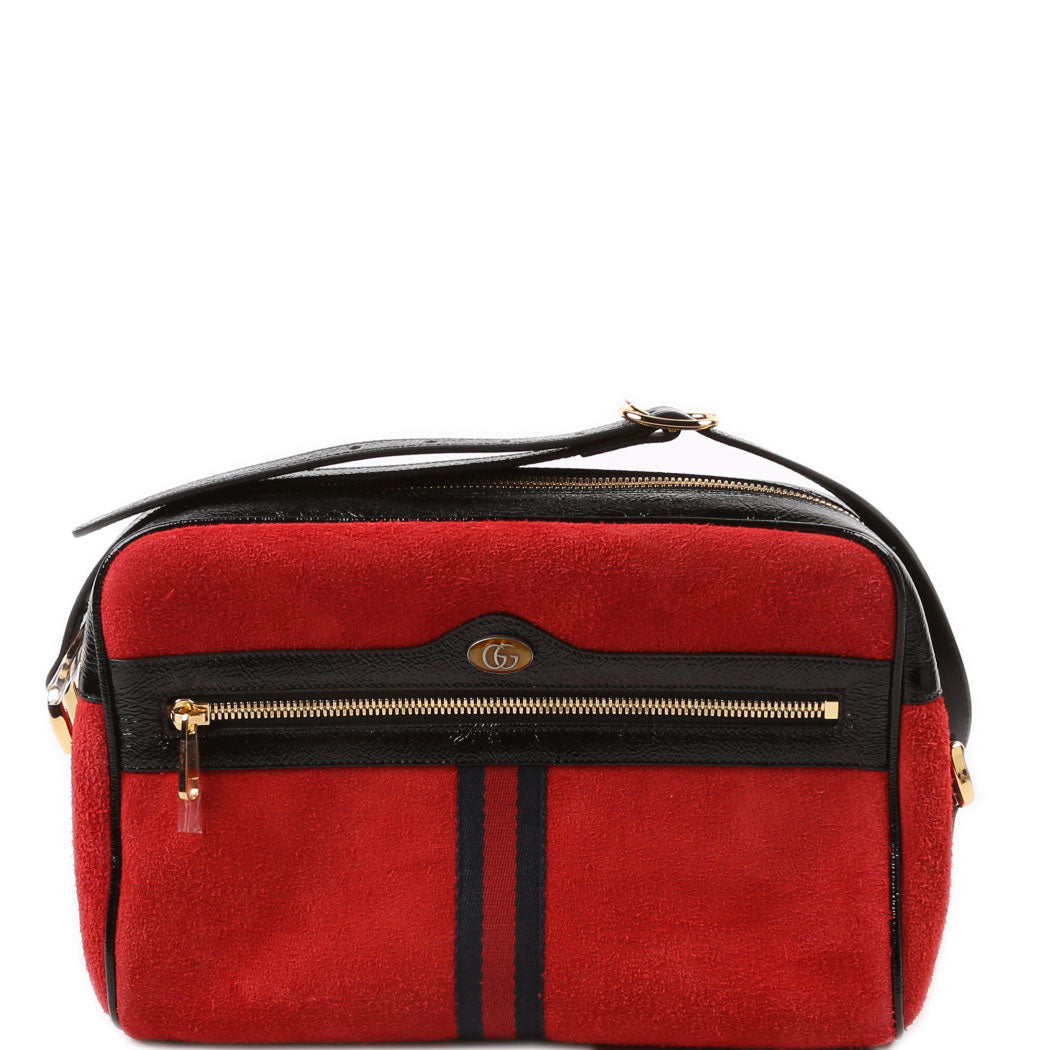 Gucci Ophidia Suede Red Small Crossbody Bag