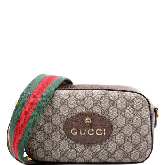 Gucci GG Supreme Messenger Brown Travel Bag