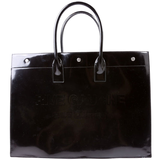 YSL Saint Laurent Saint Laurent Rive Gauche Patent Calfskin Bag Black Travel Bag