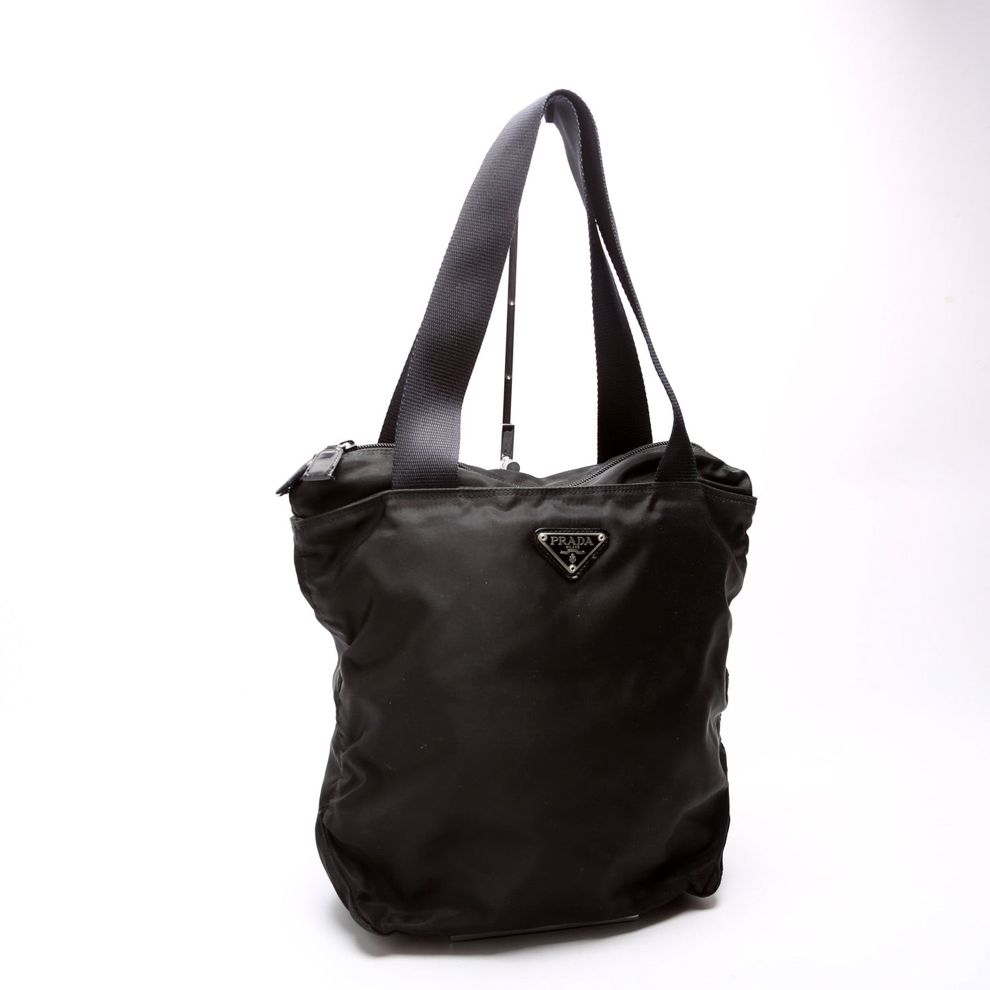 Prada Zip Tote Bag Nylon Black