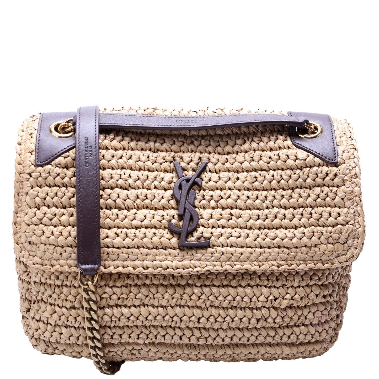YSL Saint Laurent Saint Laurent Niki Bag Raffia Medium Travel Bag