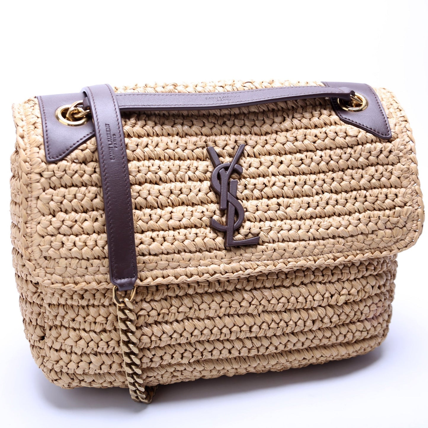 YSL Saint Laurent Saint Laurent Niki Bag Raffia Medium Travel Bag