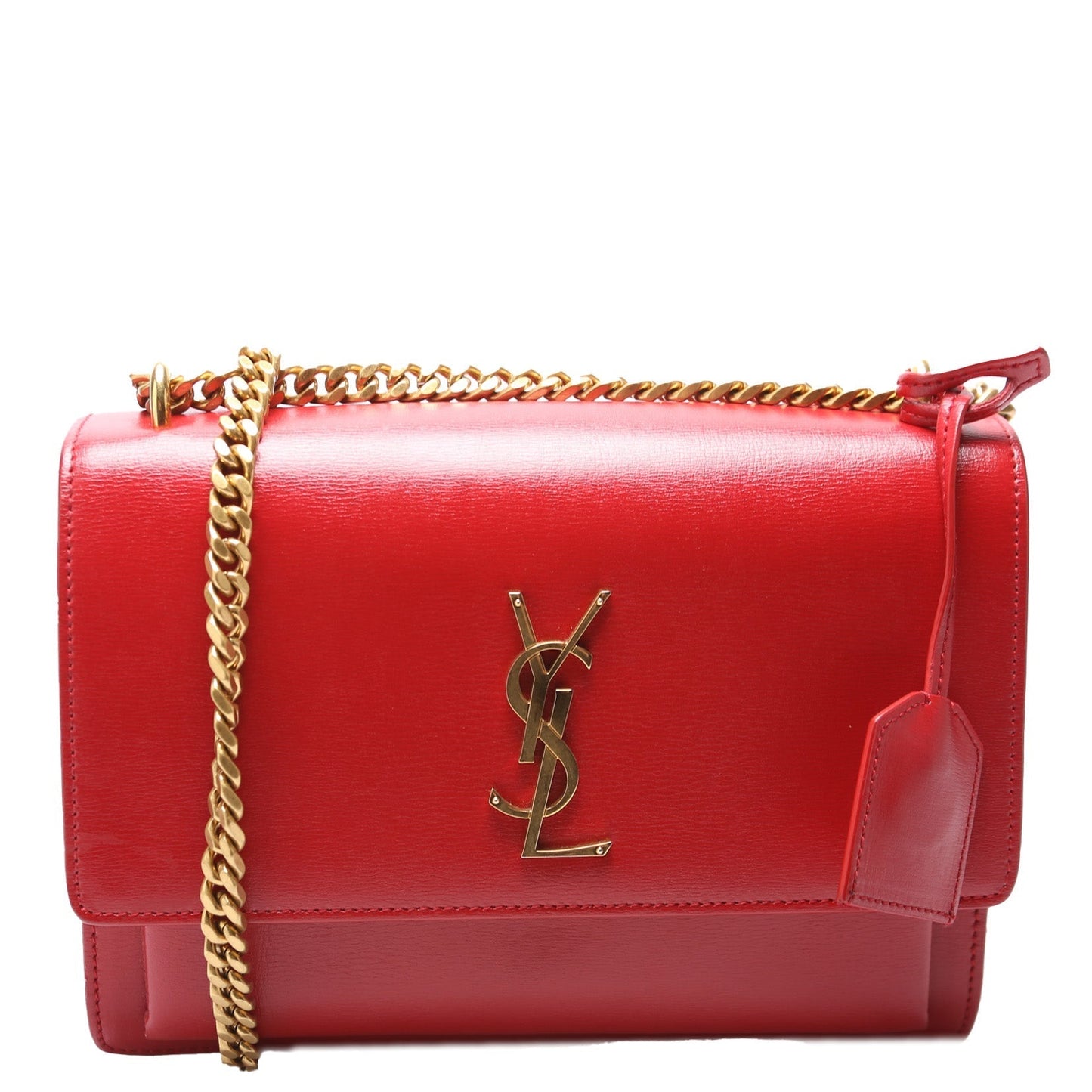 YSL Saint Laurent Sunset Smooth Bag Leather Red Travel Bag