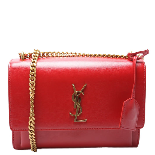 YSL Saint Laurent Sunset Smooth Bag Leather Red Travel Bag