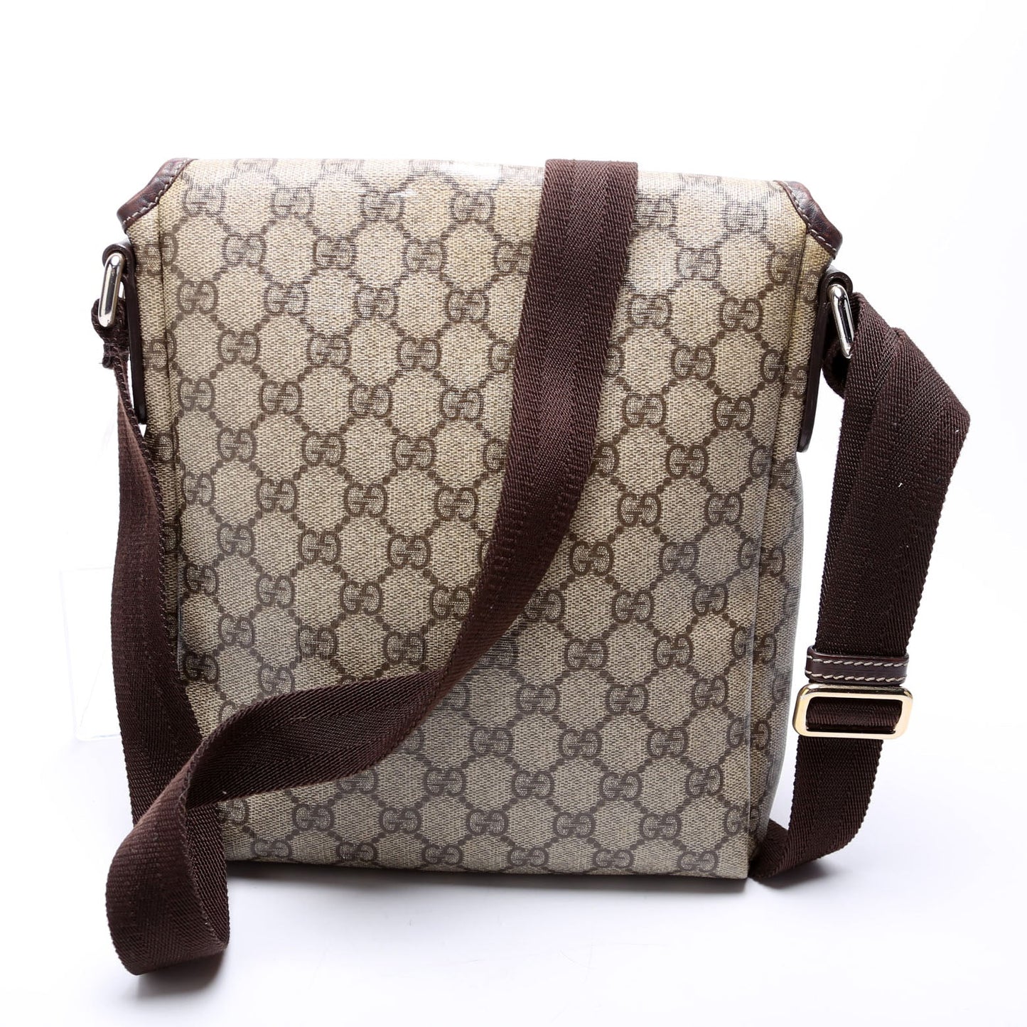 Gucci GG Supreme Messenger Brown Flap Travel Bag