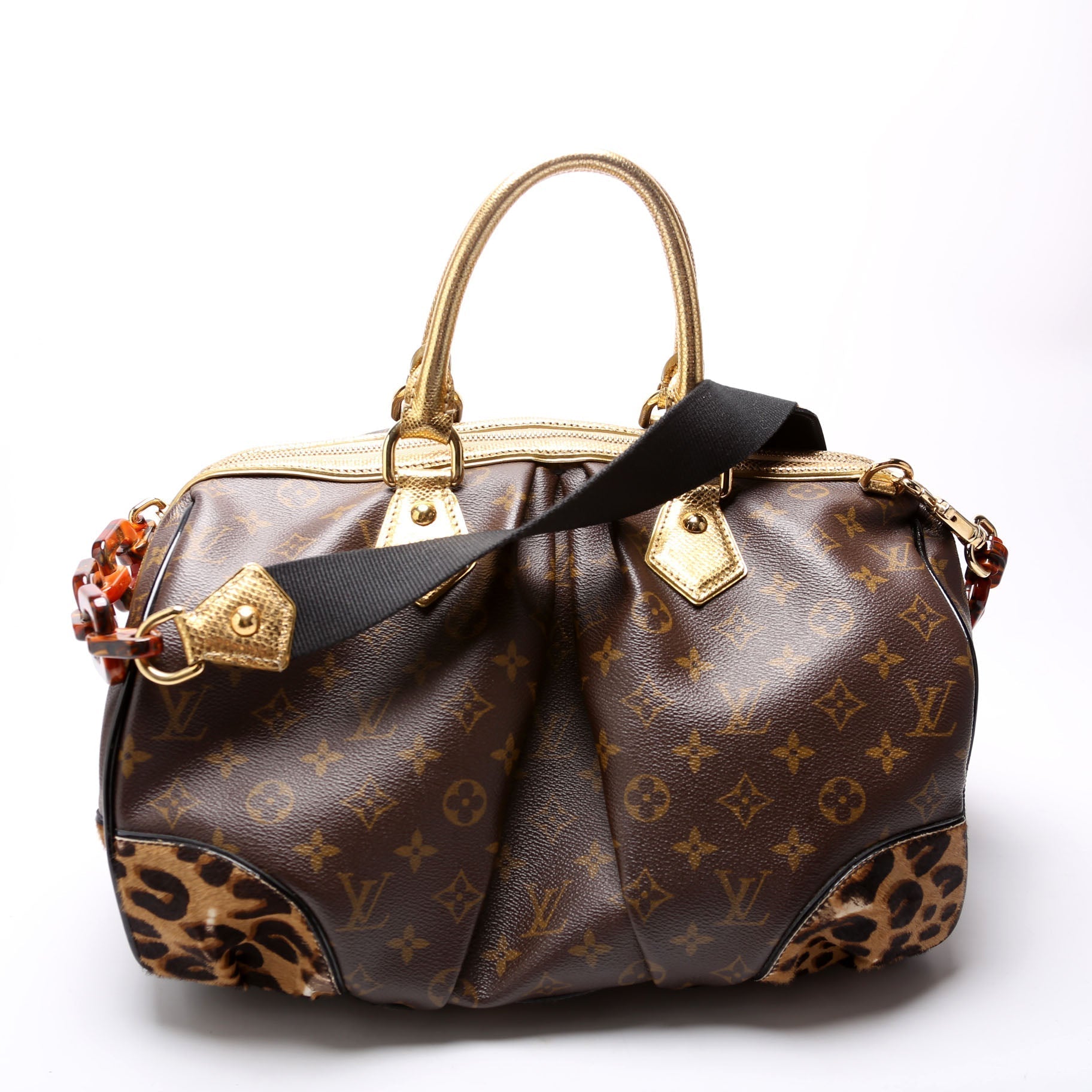 Louis Vuitton Stephen Leopard Ponyhair Monogram Handbag