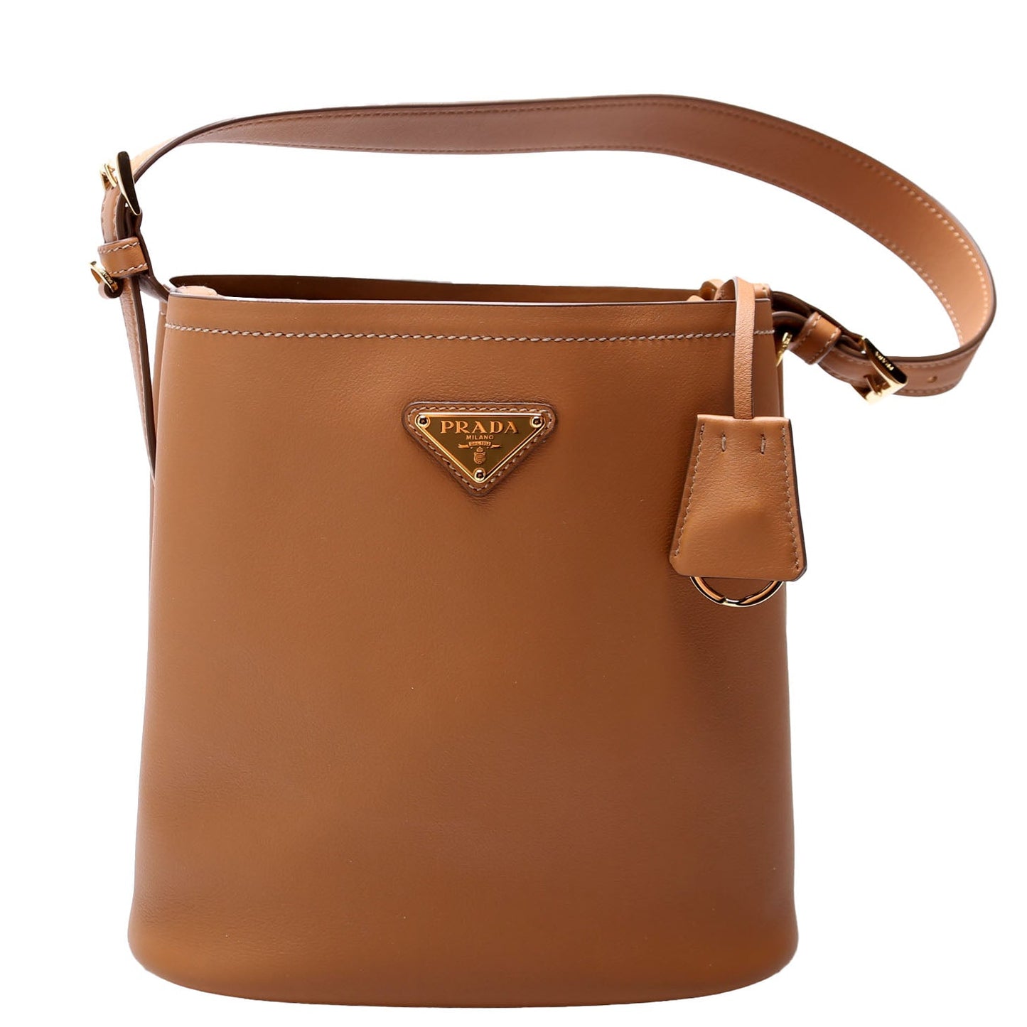 Prada Calfskin Bag Leather Brown Travel Bag
