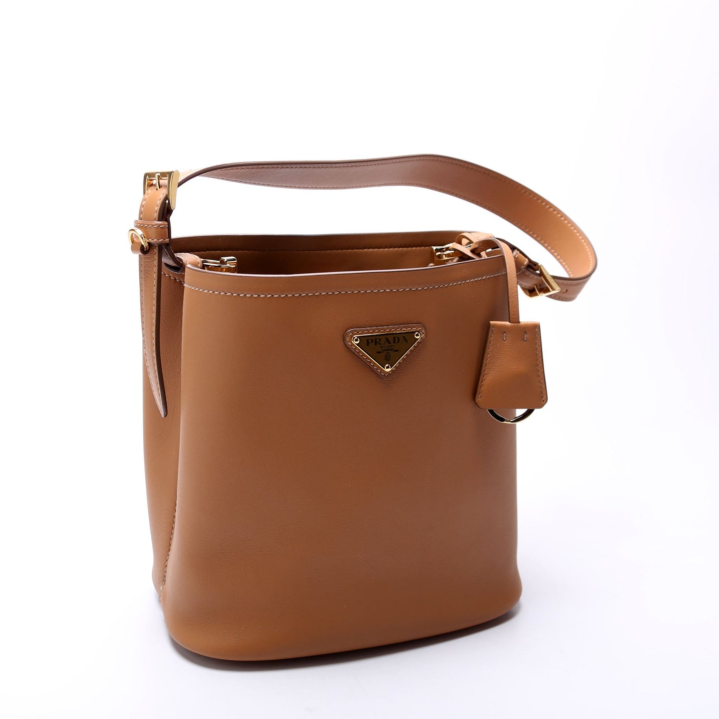 Prada Calfskin Bag Leather Brown Travel Bag