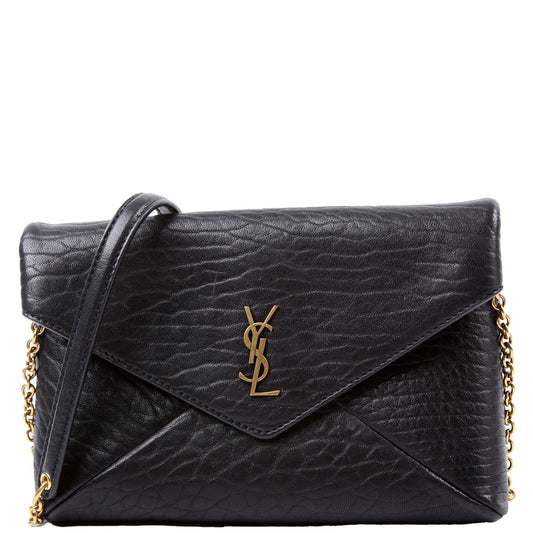 YSL Saint Laurent Saint Laurent Cassandre Pouch Lambskin Bag Black Chain Travel Bag
