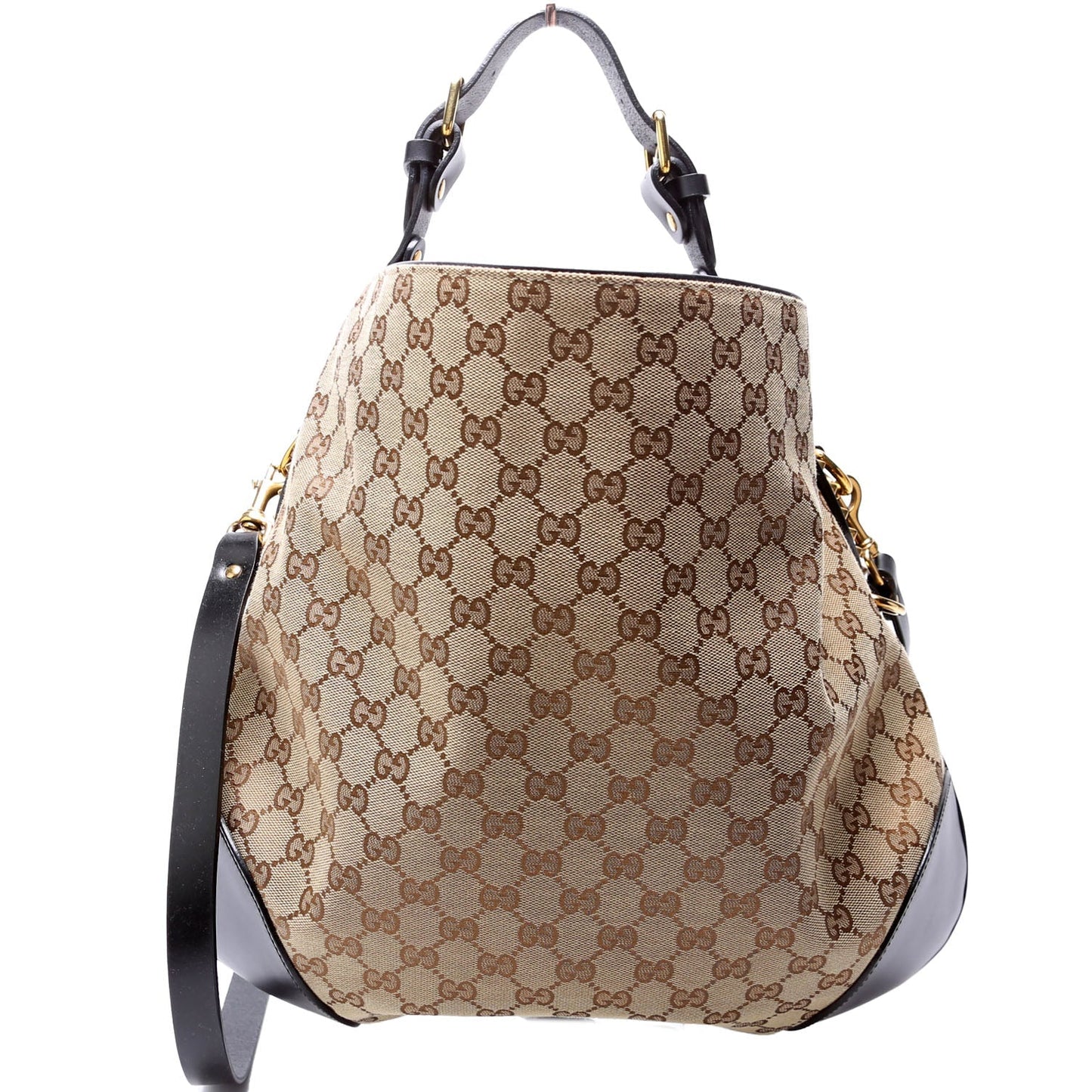 Gucci GG Studded Patti Canvas Brown Shoulder Bag