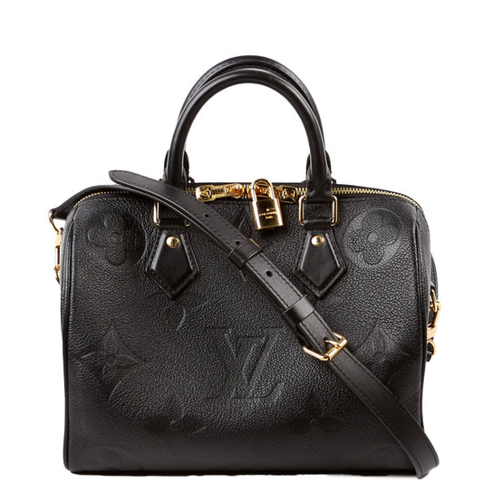 Louis Vuitton Speedy 25 Bandouliere Black Empreinte Handbag
