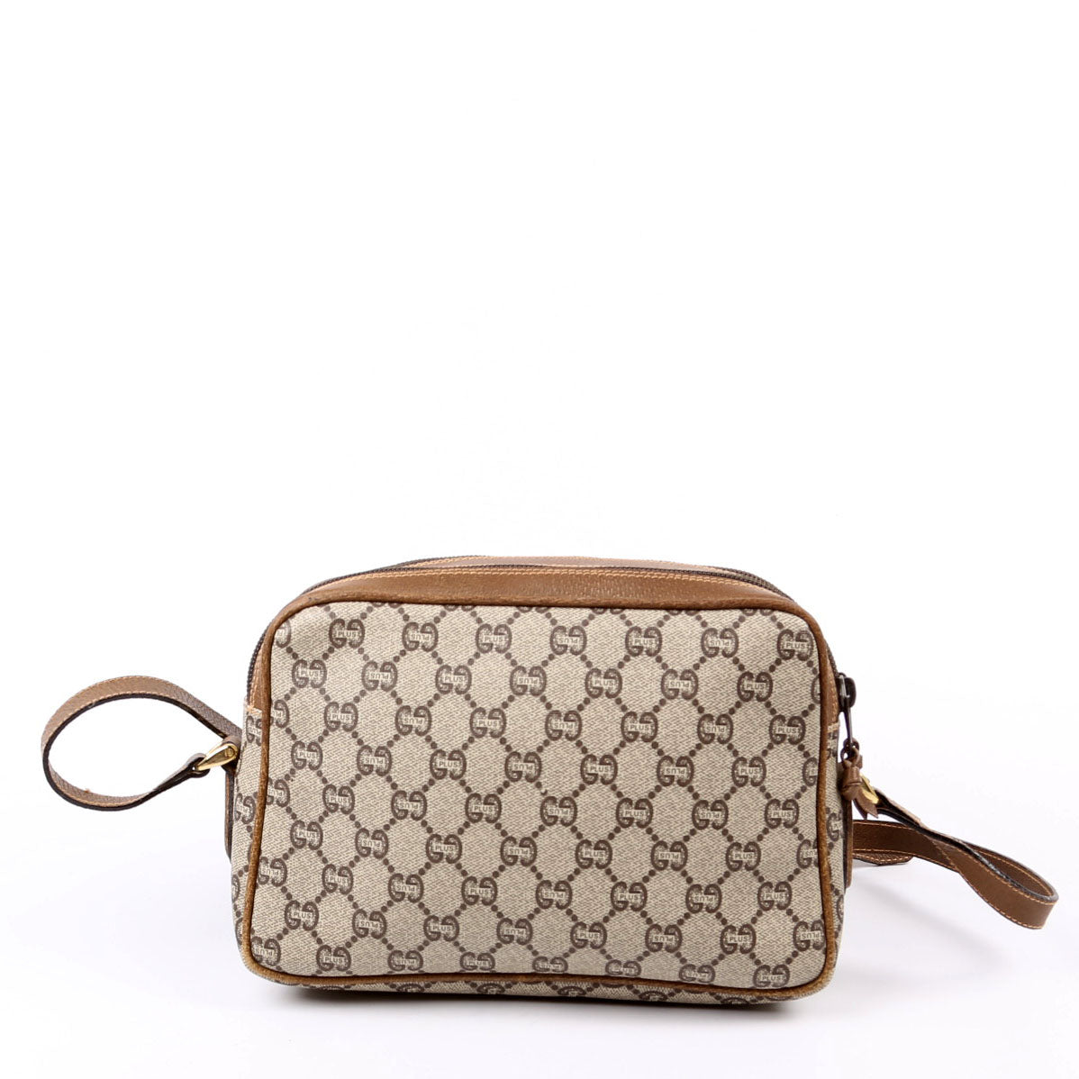 Gucci Plus Double Zip Shoulder Bag Brown
